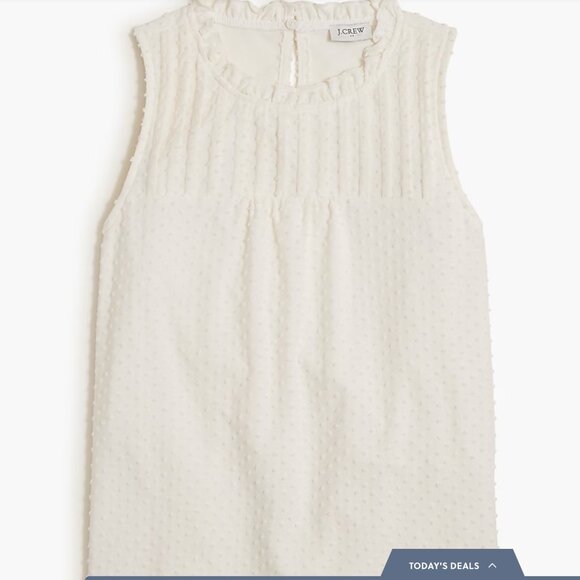 J. Crew Factory BY971 ivory Clip-dot tank top New with flaw size Medium - Picture 1 of 14